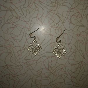 Diamond and Silver Beaded Earrings
